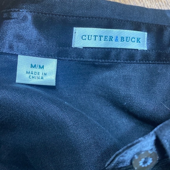Cutter & Buck black semi sheer long sleeve LINEN button up top size Medium NWT - Picture 7 of 10
